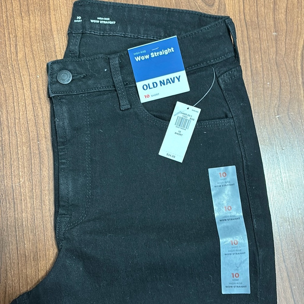 Old Navy High Rise Wow Straight Black Denim Jeans